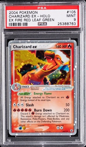 2004 POKEMON EX FIRE RED & LEAF GREEN #105 CHARIZARD EX-HOLO PSA 9