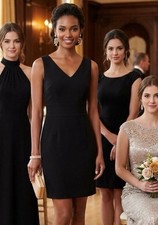Maje Rhea Black Sleeveless Crepe Mini Dress Little Black Dress Cocktail Sz Small