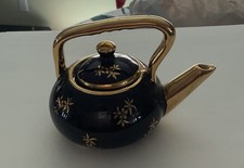 Limoges Mini Cobalt Blue Porcelain Teapot Gold Courting Couple France