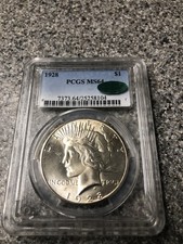 Pcgs 1928 Peace Dollar MS64 With A CAC And Nice And White 