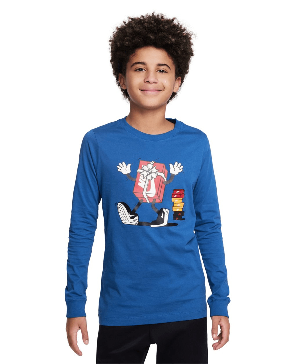 Nike Big Kids Sportswear Printed Long-Sleeve T-Shirt - Game Royal Size S