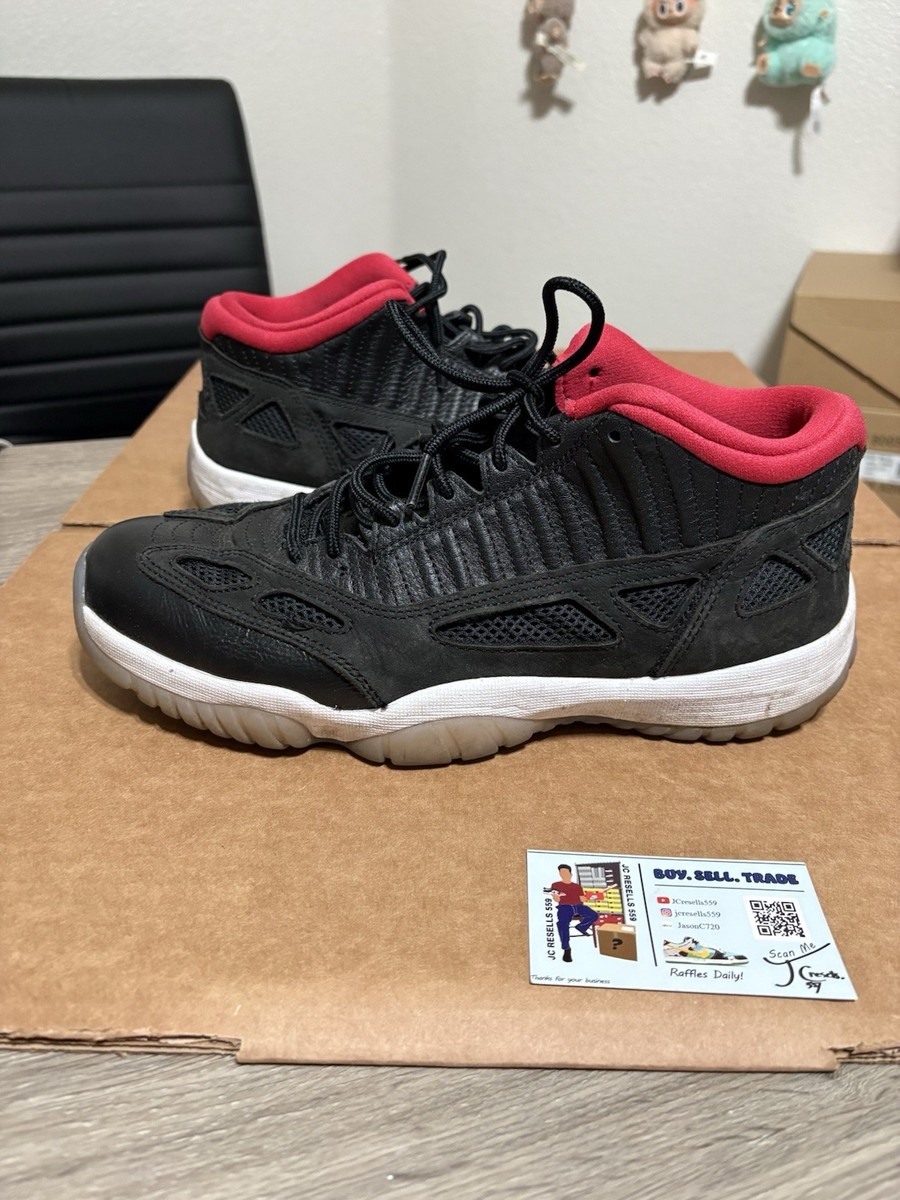 Size 10.5 - Air Jordan 11 Retro Low IE Bred Black Red (SHIPS ASAP
