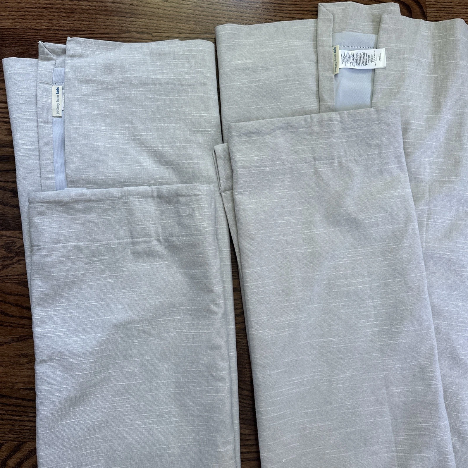 Pottery Barn Kids (2) Evelyn Blackout Panels 44x84 Gray Cotton Linen