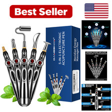 5-in-1 Acupuncture Pen - Silver Metal Battery Powered