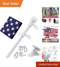 Durable 6ft Outdoor Flag Pole Set with Rotati...