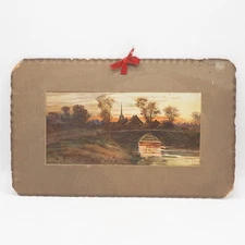 Antique Louis K. Harlow Chromolithograph Print Mounted on Board