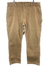 Carhartt Carpenter Pants Mens 40x30 Dark Khaki Washed Twill Relaxed Fit B324-DKH