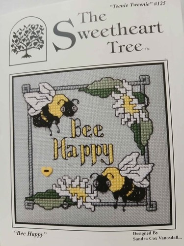 Text Tree Chart Sweetheart Tree Teenie Weenie #125 BEE HAPPY chart cross stitch | eBay
