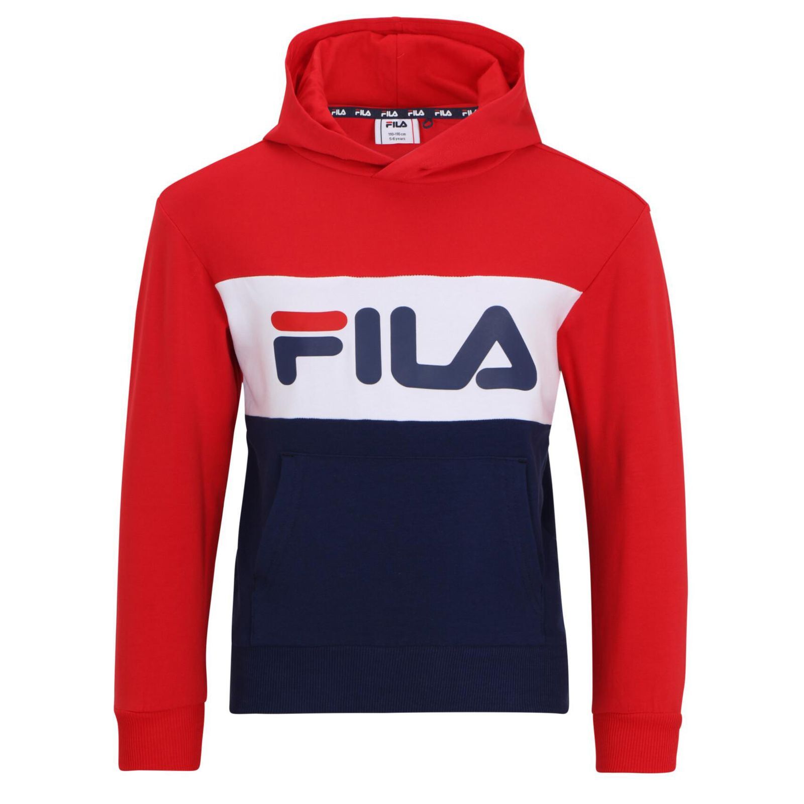 Felpa con cappuccio FILA Bagana bambini ragazzi pullover con cappuccio blu rosso bianco