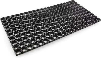 Zerbino de goma dura antideslizante rasca fango exterior robusto Negro 40x60 - Imagen 1 de 4
