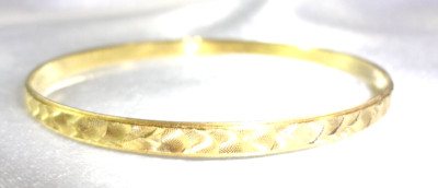 Vintage Signed ANSON Beautifully Spiral Etched Bangle Bracelet!