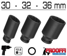 3 x Kraft Schlagschrauber Stecknuss 1/2" 30mm 32mm 36mm 12-Kant Vielzahn Lang