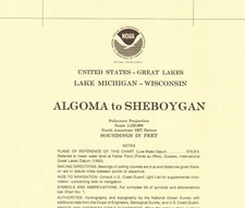 Nautical Chart # 14903 Lake Michigan Algoma to Sheboygan Folded 1979