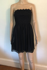 vtg Wendye Chaitin  Strapless Little Black Mini Dress Sz 1/2  USA