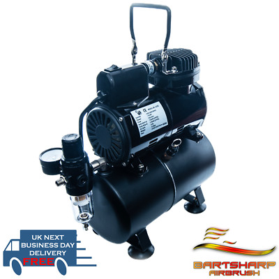 BARTSHARP Airbrush Kompressor mit Tank eingebautem Lüfter ölfreier Kolben