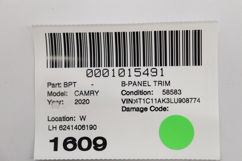 Cubierta de moldura de pilar B central izquierda Toyota Camry 2018-2024 OEM 6241406190 NEGRA_FA20 - Imagen 14 de 14