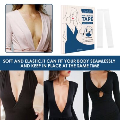 80 Pack Double Sided Tape for Clothes Body Fashion Skin Tape Strong Transparent