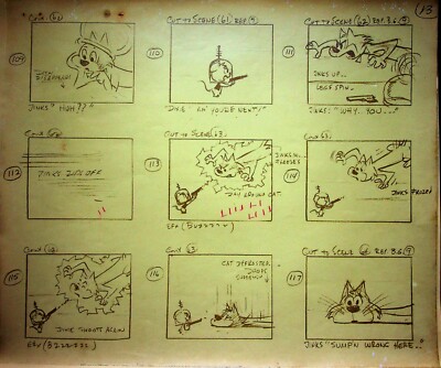 Pixie and Dixie and Mr. Jinks 1950s Dan Gordon Original Production Thermofax #LF