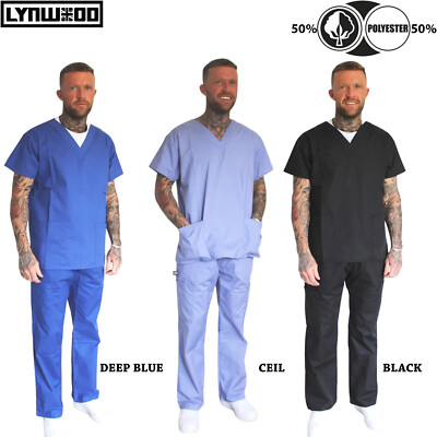Herren Medizinische Peeling Uniform TUNIKA & HOSE Set Arzt Krankenhaus Anzug Alle Farben