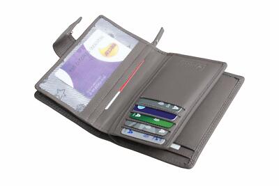 MORUCHA Women's Leather RFID Clutch Wallet – Hunter Dark Brown, 8 Card Slots, Coin Purse & Gift Box - View #4