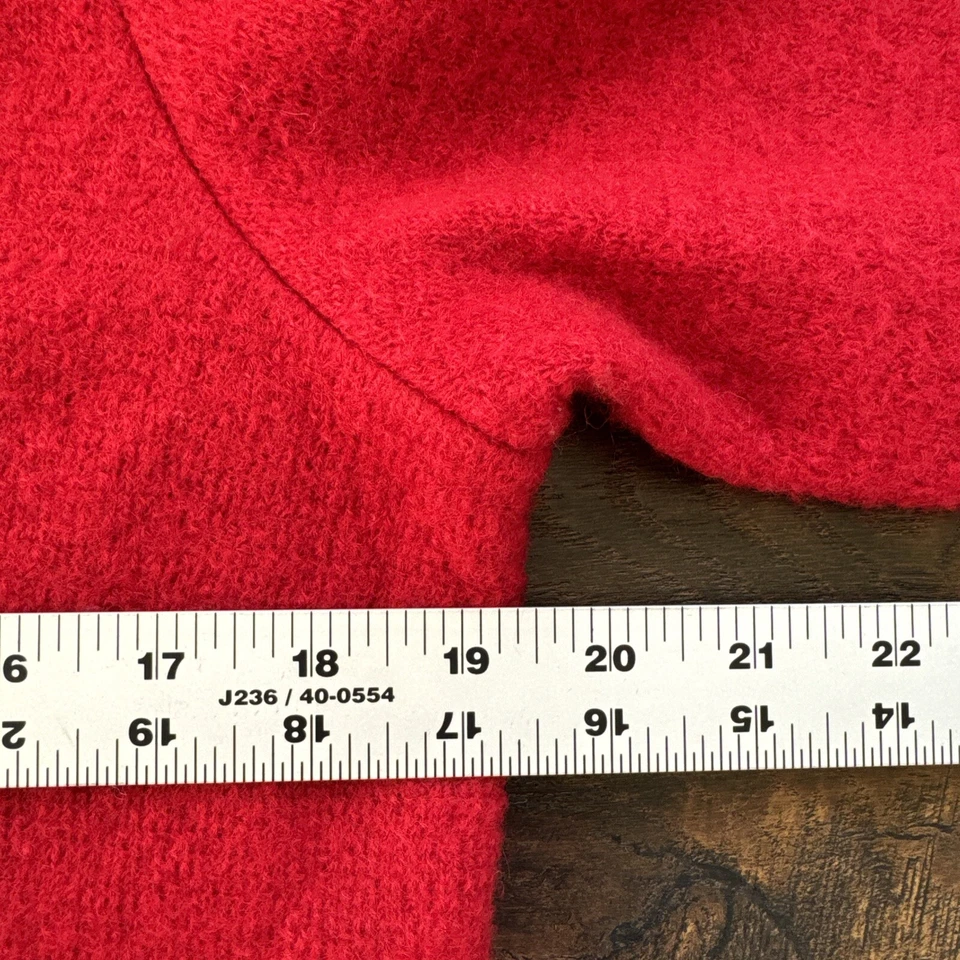 Cardigã Feminino Vintage Tally Ho Suéter 100% Lã Vermelho Botão Frontal M Blazer B5 - Imagem 4 de 4