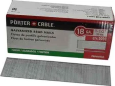 5,000 Pack Porter-Cable PBN18150 Steel 18 Gauge 1-1/2" Nails for Power Nailers