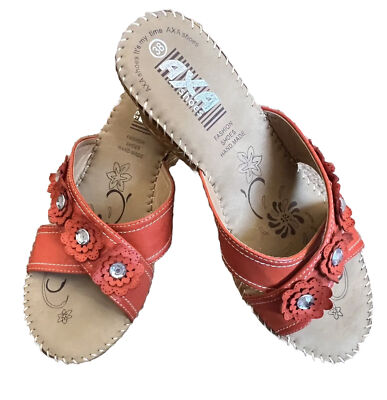Sandals Australian Made Shoes AXA SHOES- Espadrilles With Orange