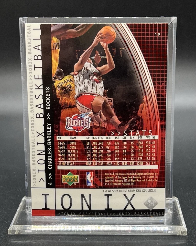 2000-01 Upper Deck Ionix #19 Charles Barkley Houston Rockets HOF 76ers - Image 2 of 2