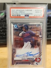 2021 Bowman Chrome Prospect Auto Misael Urbina #CPA-MU PSA 10 GEM MT Auto