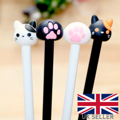 Niedlicher Katzenkopf Kätzchen schwarze Tinte Gel Stift Kawaii Japan Anime Geschenk Schreibwaren Schule