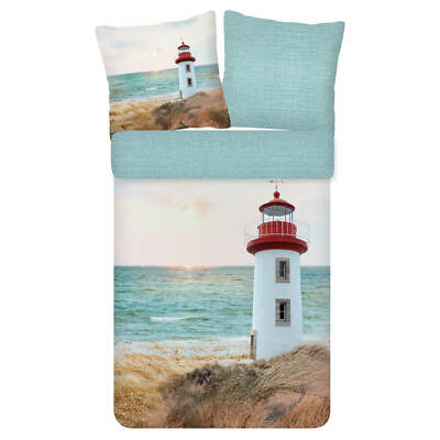 ESPiCO Bettwäsche Trendy Bedding Leuchtturm Strand Meer Maritim Blau Renforcé