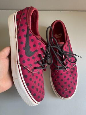 mens Nike SB Zoom Stefan Janoski Canvas Team red black polka dot uk eur  40 UK
