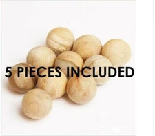 Wooden Mothballs Fragrant Natural Camphor Ball Pest Insect Control Wardrobe X 5