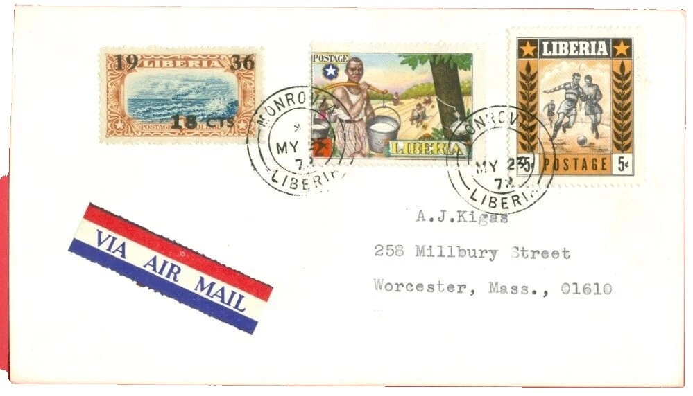 Cubierta usado sellos de Liberia
