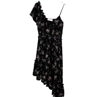 MSGM Asymmetrical Ruffle Dress Size 42 US 6 Dark Floral Medium