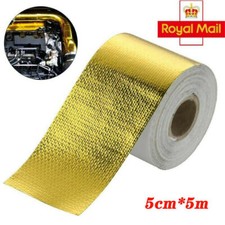 Heat Shield Wrap Tape Auto Exhaust Pipe Adhesive Reflective Aluminum Foil Gold
