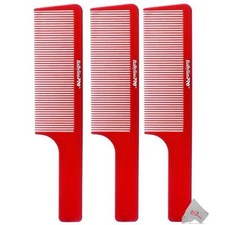 Three BaBylissPRO Barberology 9 Inch Clipper Comb Red