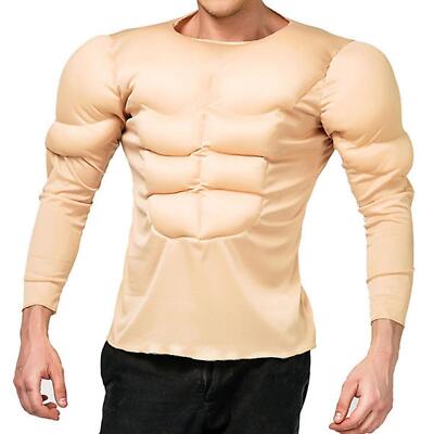 Herren Muskelhemd Kostüm Muskelanzug realistisch 3D Unterhemd Halloweenkostüm