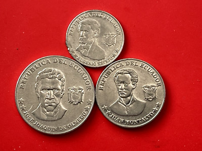 2000 Ecuador 5 Centavos, 10 Centavos, 25 Centavos