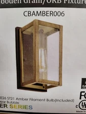 Cloudy Bay Wall Sconce Light Fixture Wood Grain E26 10H x 5.25W x 5.25"D CBAMBER