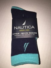 Brand New- Nautica 3 Pair Boys Socks Size 3c-8.5c