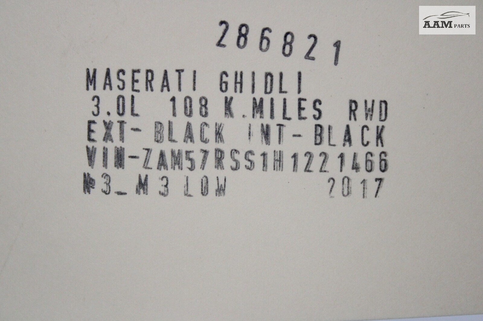 2014-2021 MASERATI GHIBLI M157 REAR DECK PARCEL SHELF COVER PANEL TRIM OEM
