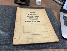 Chevrolet Wholesale Parts Price Schedule On Genuine Chevrolet Parts 1951