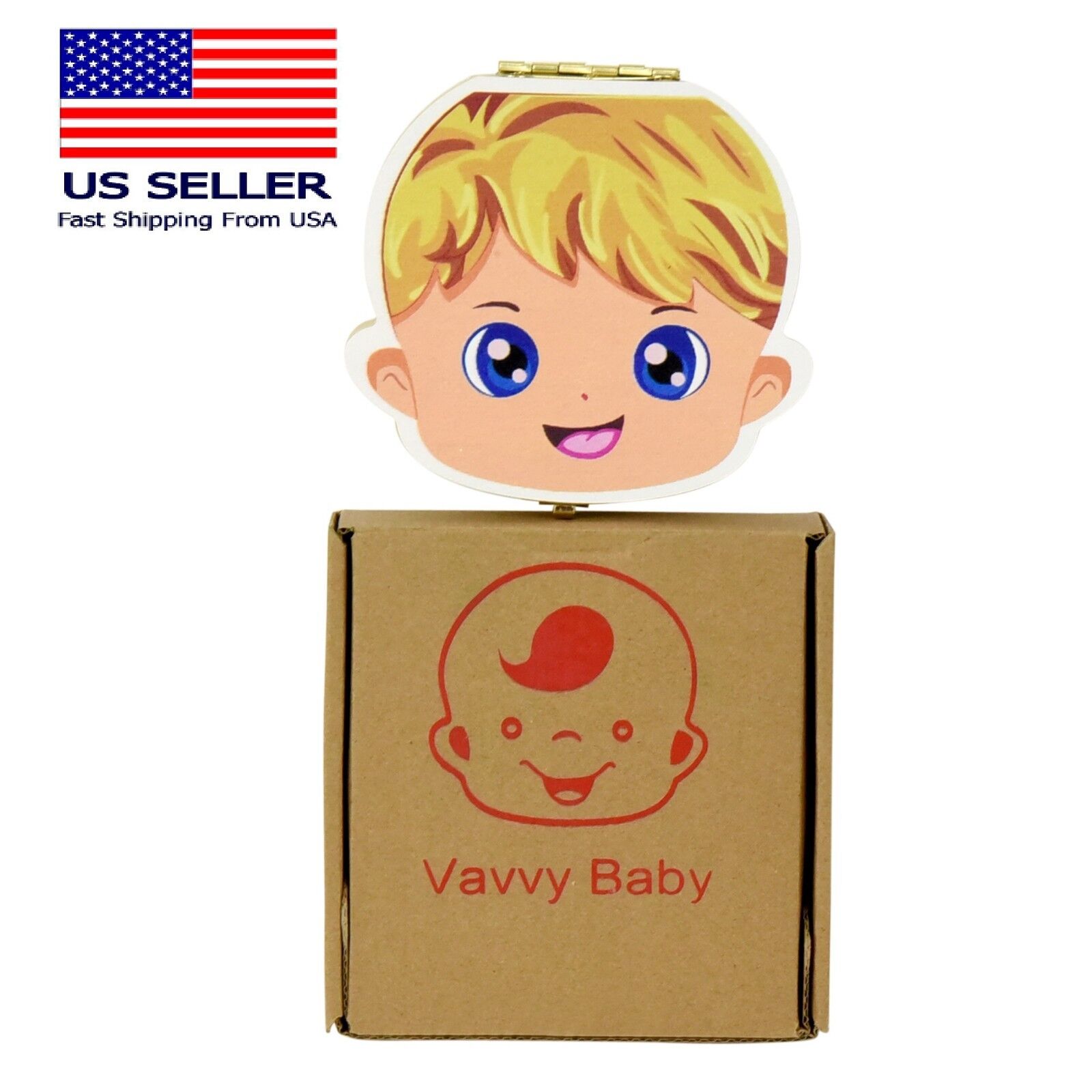 VAVVY BABY Tooth Box for baby milk teeth -Tooth Fairy Box- Baby Boy blonde