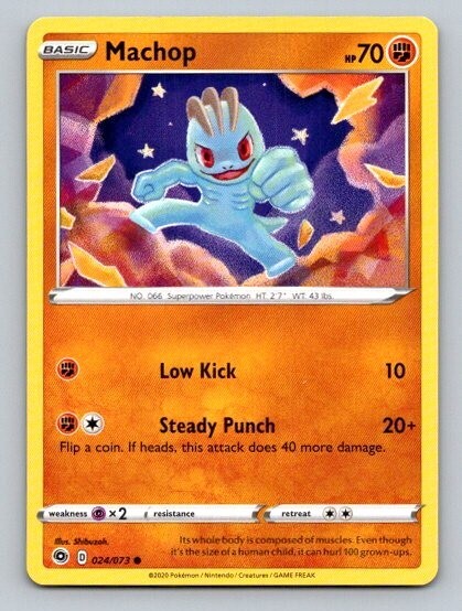 2020 Pokemon Card Champions Path Machop 24/73