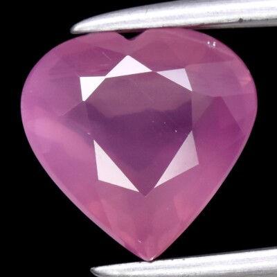 1,71 kt 7,3 x 7 mm Herz unbeheizt lila rosa Saphir Edelstein, Mosambik