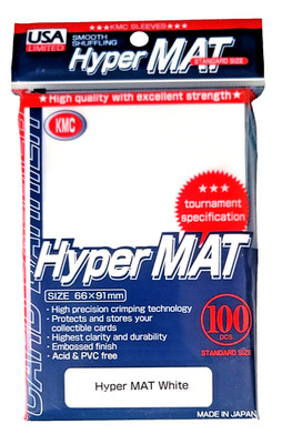 100 KMC Hyper Mat White Standard Deck Protector Sleeves Japan Card Barrier Matte