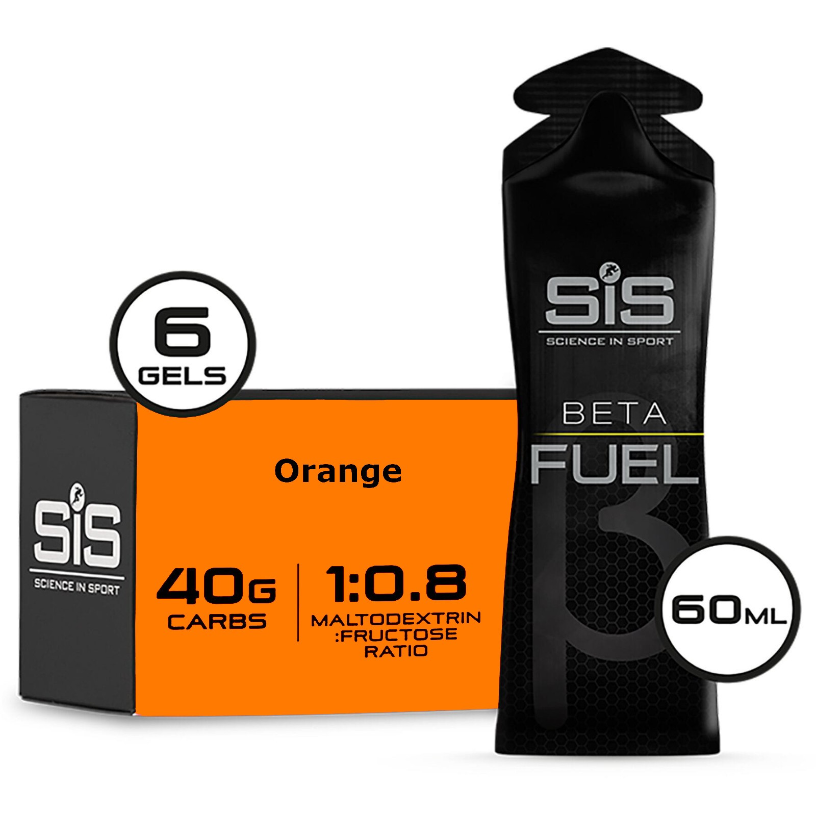SiS Beta Fuel Energy Gel 60ml - Box of 6 - Orange - Image 2