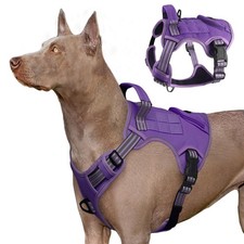 Heavy Duty Tactical Dog Harness for Large Dogs, Adjustable Reflective Service...