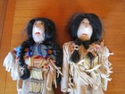 Pair of handmade Sioux dolls with beading in EUC from 1970s, ? human hair — photo 2